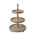thumbnail image 1 of Woven Paths Round 3-Tier Decorative Wood Tray, 1 of 2
