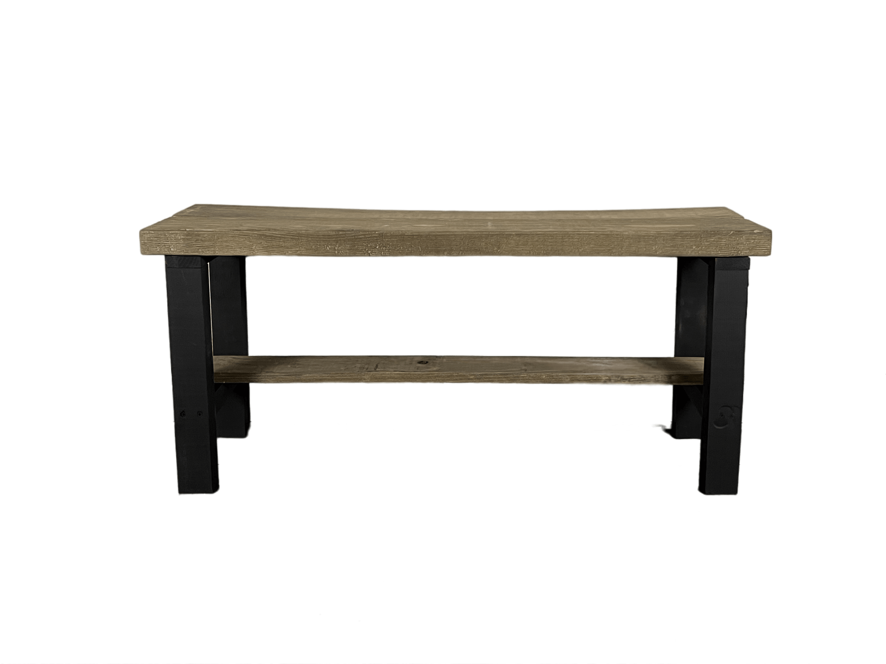 Woven Paths Rustic Bella Solid Wood Entryway Accent Bench, Dark Brown and Black