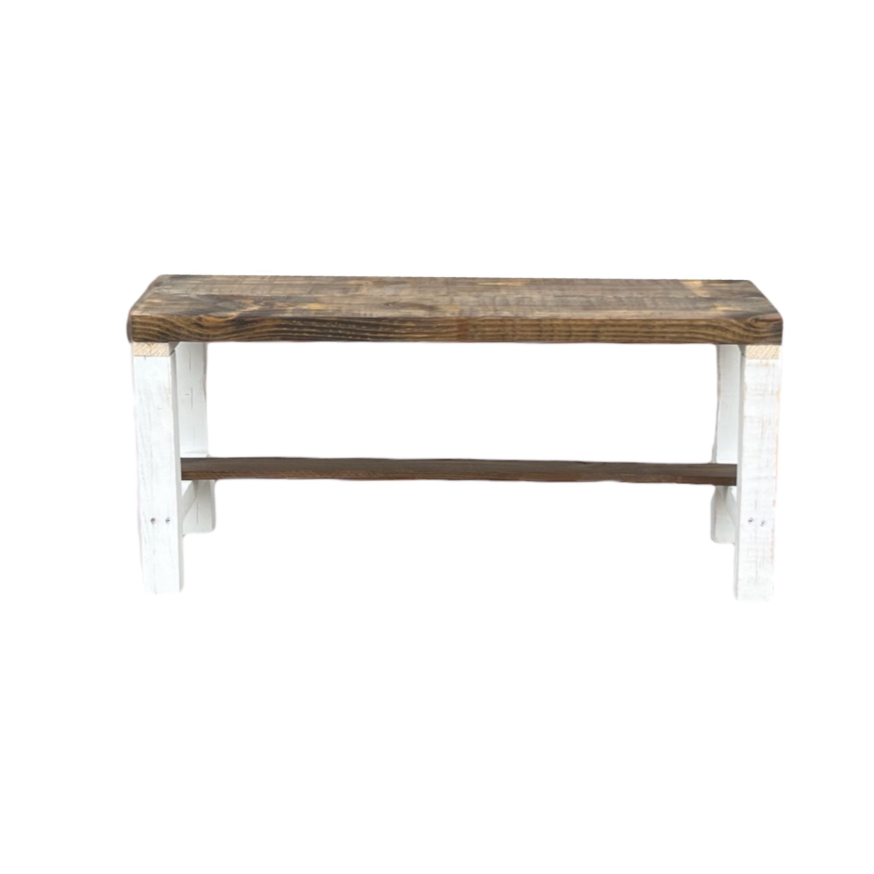 Woven Paths Rustic Bella Solid Wood Entryway Accent Bench, Dark Brown