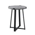 thumbnail image 1 of Woven Paths Rustic Wood and Metal Round End Table, Faux Dark Concrete, 1 of 6