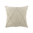 thumbnail image 1 of Woven Paths Sara 20" x 20" Natural Shag Diamond Cotton Adult Decorative Throw Pillow, 1 of 10