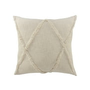 Woven Paths Sara 20" x 20" Natural Shag Diamond Cotton Adult Decorative Throw Pillow