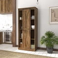 thumbnail image 1 of Woven Paths Shelton Wood Kitchen Pantry with 1 Sliding Barn Door, Knotty Oak, 1 of 20