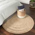 thumbnail image 1 of Woven Paths Simple Classic Braided Jute Handmade Indoor Area Rug, Brown, 6' Round, 1 of 10