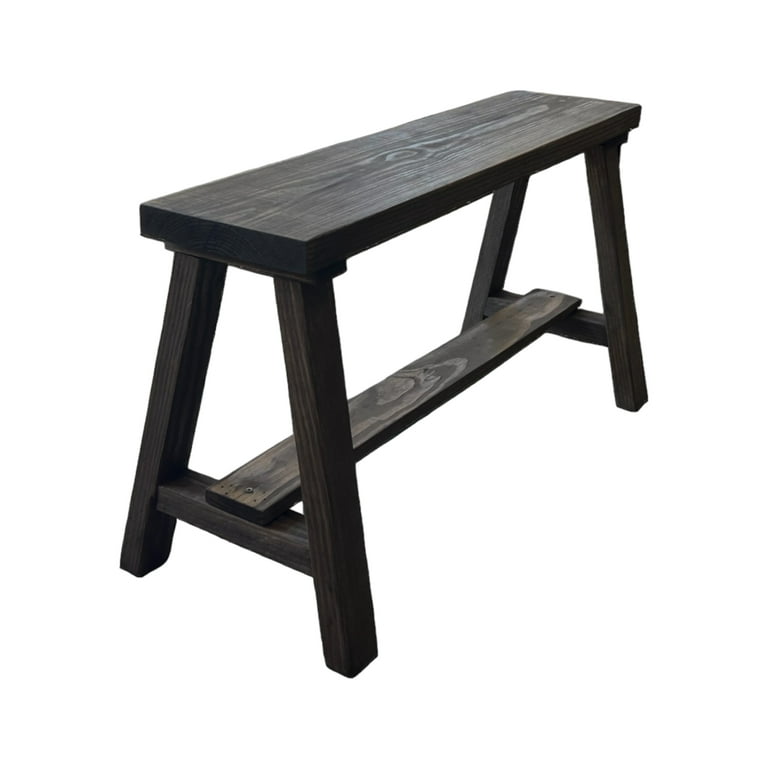 Woven Paths Simple Pine Solid Wood Entryway Bench Dark Brown 20.5 in H x 12 in D x 35.5 in W