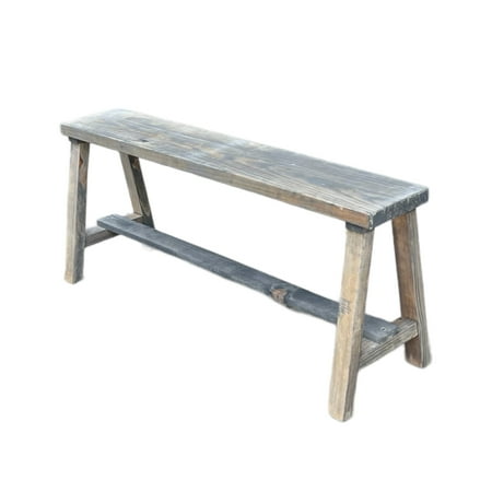 Woven Paths Simple Pine Solid Wood Entryway Bench, Gray 20.5 H x 48 W x 12 D
