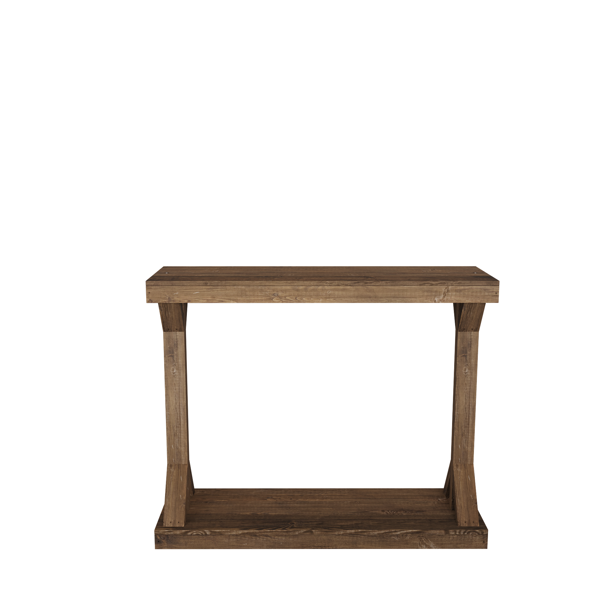 Woven Paths Small Rustic Barb Pedestal Entryway Console Table, Brown - image 1 of 4