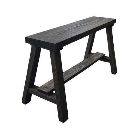 Woven Paths Solid Pine wood Entryway Bench, Dark Brown