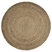 Woven Paths Toned Braided Natural Jute Area Rug