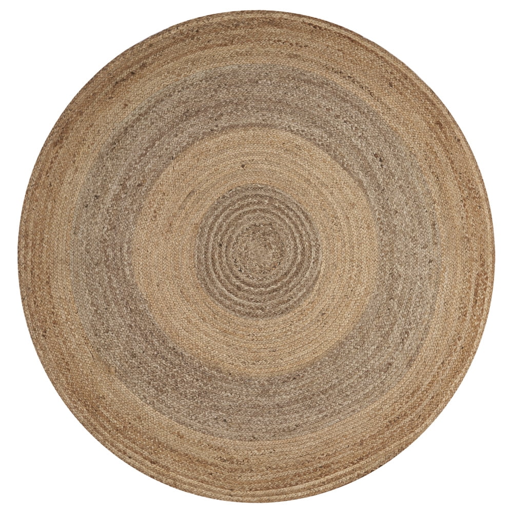 Woven Paths Toned Braided Natural Jute Area Rug