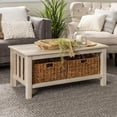 thumbnail image 1 of Woven Paths Traditional Storage Coffee Table with Bins, White Oak, 1 of 11