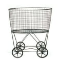 thumbnail image 1 of Woven Paths Vintage Iron Laundry Basket with Wheels, 24.75" x 27", Black, 1 of 12
