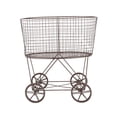 thumbnail image 1 of Woven Paths Vintage Laundry Basket with Wheels, Brown, 1 of 7