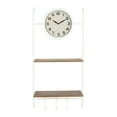 thumbnail image 1 of Woven Paths Wall Clock with 2 Shelves & 3 Hooks, 1 of 5