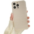 thumbnail image 1 of Woven Pattern Braid Cloth Soft Phone Case Compatible with iPhone Case (Beige,iPhone 12 Pro Max), 1 of 6