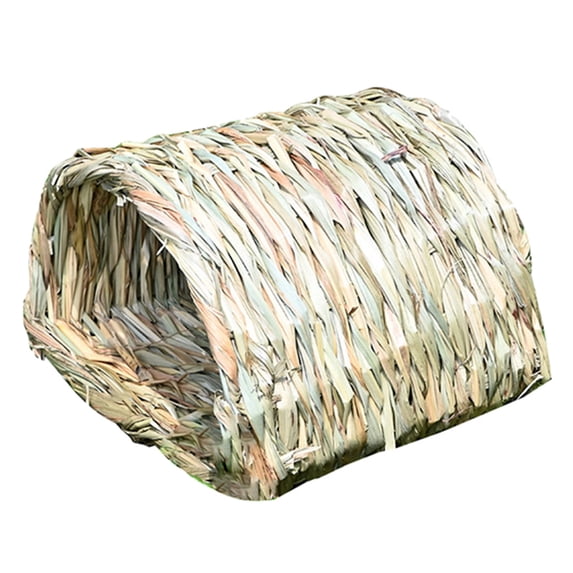 Woven Pet Bed Rabbit Grass House Bunny Tunnel Nest Chew Play Toys for Hamster