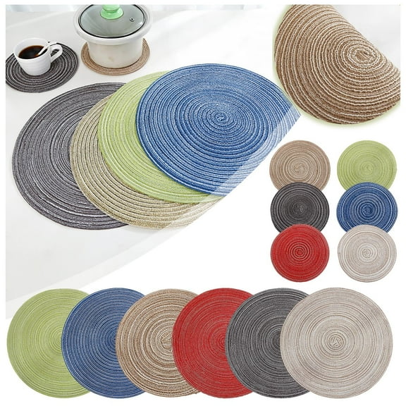 Woven Placemats Fabric Tablemats, Heat Resistant Placemats Farmhouse Cotton Rope Place Mat, Oval Braided Rattan Tablemats for Kitchen Dining Table Outdoor Party Wedding Decoration Walmart Pallets