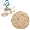 thumbnail image 1 of Woven Placemats Round, Natural Water Hyacinth Weave Placemat for Dining Table, Large Handmade Woven Placemats Heat Resistant Non-Slip, 1 of 4