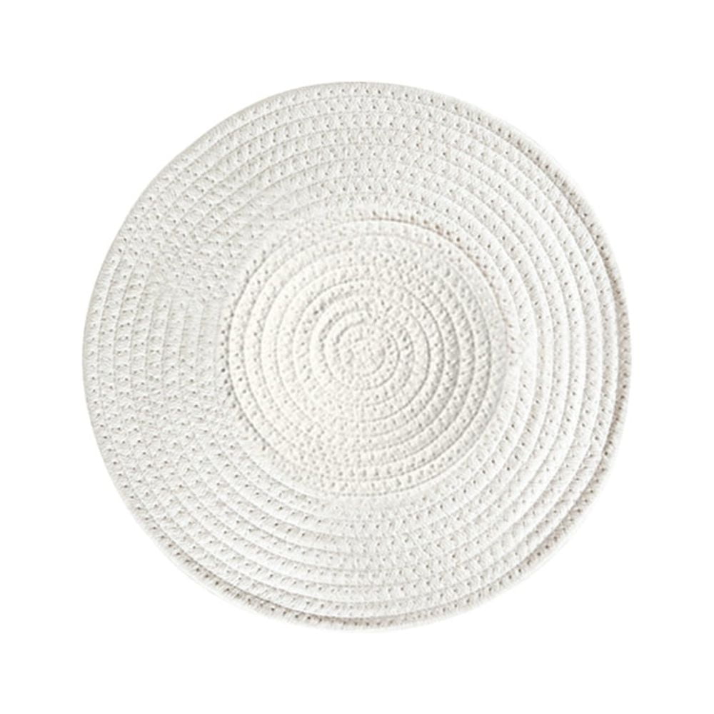 Woven Placemats, Round Table Mats, Farmhouse Heat Dinner Plate Mat Set