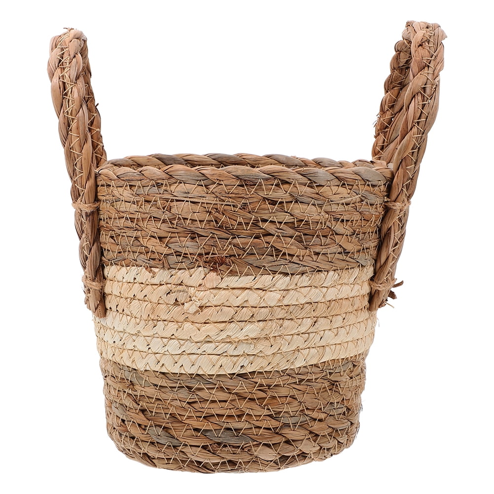 Vagabond House Hand Woven Rattan Champagne Bucket – 10" Tall X 9.5" Diameter With Removable Acrylic Liner