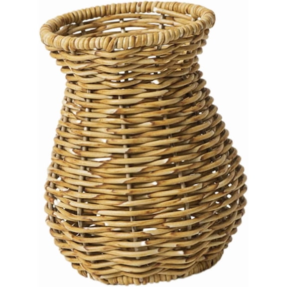 Woven Plastic Flower Vase Tall Rustic Rattan Imitation Vase Handmade Decorative for Home Wedding Centerpiece