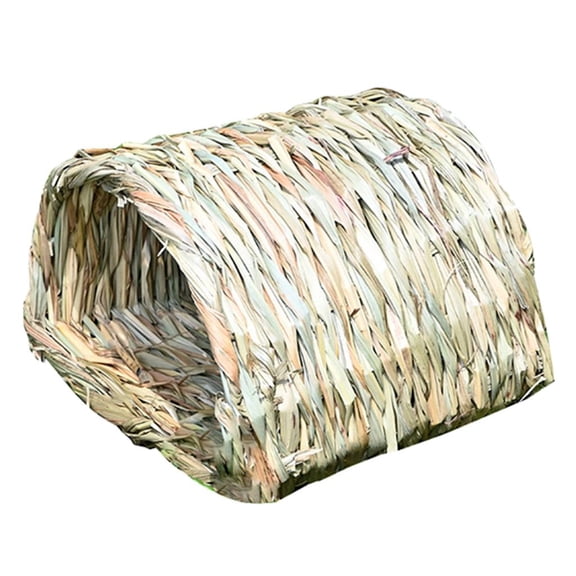 Giaone Bunny Grass Woven House for Small Hamster Tunnel Chew Toys for Rabbit