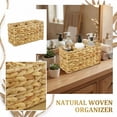 thumbnail image 1 of Woven Rattan 3-Compartment Storage Basket, Multifunction Organizer Bin for Kitchen Bathroom Entryway, Boho Home Decor , Easter Decor and Valentines Day Gift Idea, 9.1x3.9x5.1 in C, 1 of 5