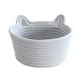 thumbnail image 1 of Woven Rattan Baskets,3 Size Blanket Woven Cotton Rope Storage Baskets Laundry Hamper,7.08x3.93" Small Storage Baskets for Organizing Toy Storage Nursery,Small Wicker Basket,Shallow Basket,Grey, 1 of 8