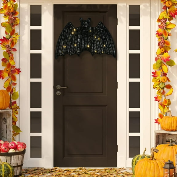 Woven Rattan Bat Wall Hanging Halloween Decor,3D Handcrafted Black Rope Bats,Black Woven Bats for Hanging in The Tree,Porch,Yard,Lawn,Indoor,Outdoor,Rustic Modern Farmhouse Decor(7.8 x 9.65inch)