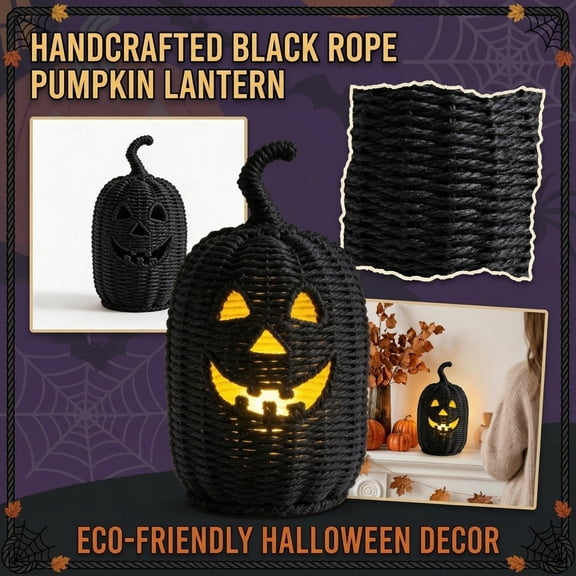Woven Rattan Pumpkin Lantern Jack O Lantern Halloween Lights Halloween Basket Halloween Decorations 11.81 Inch Fall Decor, A