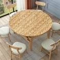 thumbnail image 1 of Woven Rattan Round Tablecloth Weave Pattern Waterproof Elastic Table Clothes for Dining Table Cute Desk Decor Protector Cover, 1 of 7