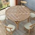 thumbnail image 1 of Woven Rattan Round Tablecloth Weave Pattern Waterproof Elastic Table Clothes for Dining Table Cute Desk Decor Protector Cover, 1 of 7