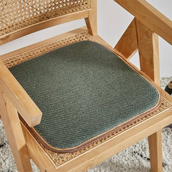 Woven Rattan Seat Cushion | Classic Vintage Style | Non-Slip Cotton Office Chair Cushion | 16x16 Inch Spring Summer Decor | Army Green Yellow Coffee Color Options
