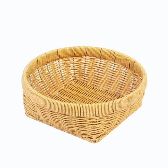 Woven Rattan Storage Basket,Frontdoor Entryway Decorative Organizer for Keys,Wallet,Picnic Serving Basket Tray for Storage Fruit & Snacks,Living Room Tabletop Decor