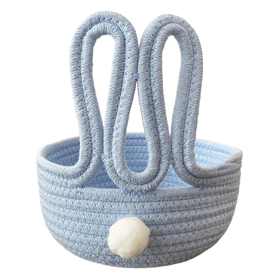 Woven Rope Basket, Desktop Organizer Basket, Multi-Purpose Storage Bin, Snack Holder for Party, Cosmetic Organizer Tote, Home Sundries Basket, Easter Spring Table Centerpiece for Holiday