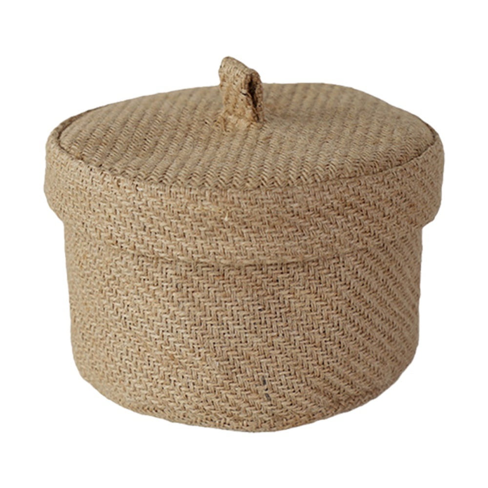 Woven Rope Basket with Lid Woven Baskets for Organizing, Living Room