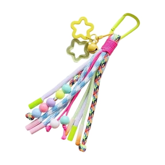 Woven Rope Couple Keyrings with Strong ABS Keyring Fashionable Bag Decoration for Everyday Use
