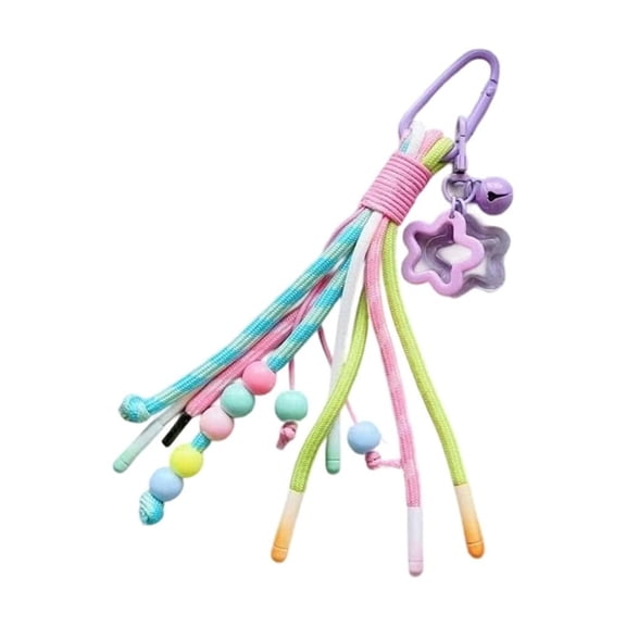 Woven Rope Couple Keyrings with Strong ABS Keyring Fashionable Bag Decoration for Everyday Use