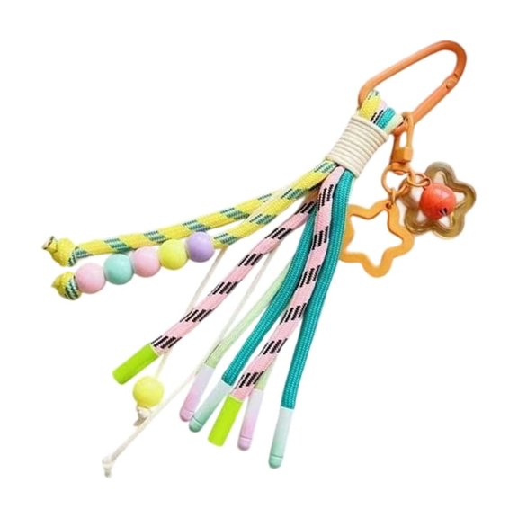 Woven Rope Couple Keyrings with Strong ABS Keyring Fashionable Bag Decoration for Everyday Use