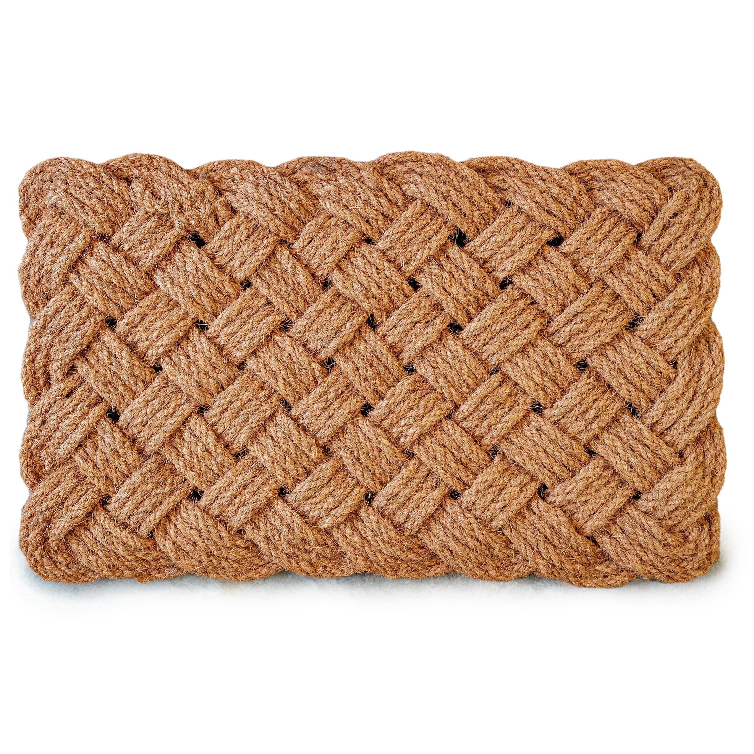 MAINEVENT Braided Rope Doormat 30x17 Inch, Nautical Outdoor Woven Rope Welcome Mat
