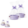 thumbnail image 1 of Woven Rope Gift Basket with Bag & Ribbon, Small Decorative Storage Basket for Holiday Presents, Empty Basket for Toys, Christmas, Baby Shower, Housewarming Gift, 12x8x5 Inch, 1 of 9