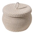 thumbnail image 1 of Woven Rope Storage Round Boho Style Multipurpose Organizer With Lid Large Capacity Home Textile, 1 of 9