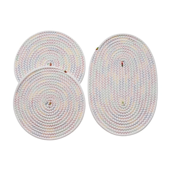 Woven Round Cork Placemats Set – Insulating, Durable, Easy-to-Clean Table Coasters for Kitchen Dining & Entertaining