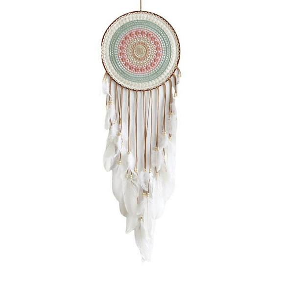 Woven Round Dream Catcher with Tassel for Bedroom Hanging Decoration Cute Pendant for Home Decor,A
