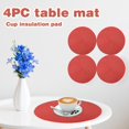 thumbnail image 1 of Round Braided Placemats Set of 4, Washable Heat Resistant Cotton Polyester Circle Place Mats for Kitchen Dining Table(15Inch,Red), 1 of 5