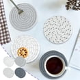 thumbnail image 1 of Woven Round Placemats Cotton Rope Table Mats Heat Insulation Coasters for Kitchen Dining Table Decor Waterproof Washable Protective Hot Dish Pad Natural Home Style Rustic Accent, 1 of 7