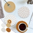 thumbnail image 1 of Woven Round Placemats Thermal Insulation Rope Cotton Heat Resistant Table Mats Durable Washable Coasters for Dining Table Kitchen Countertops Coffee Pots Bowls Indoor Outdoor Use, 1 of 7