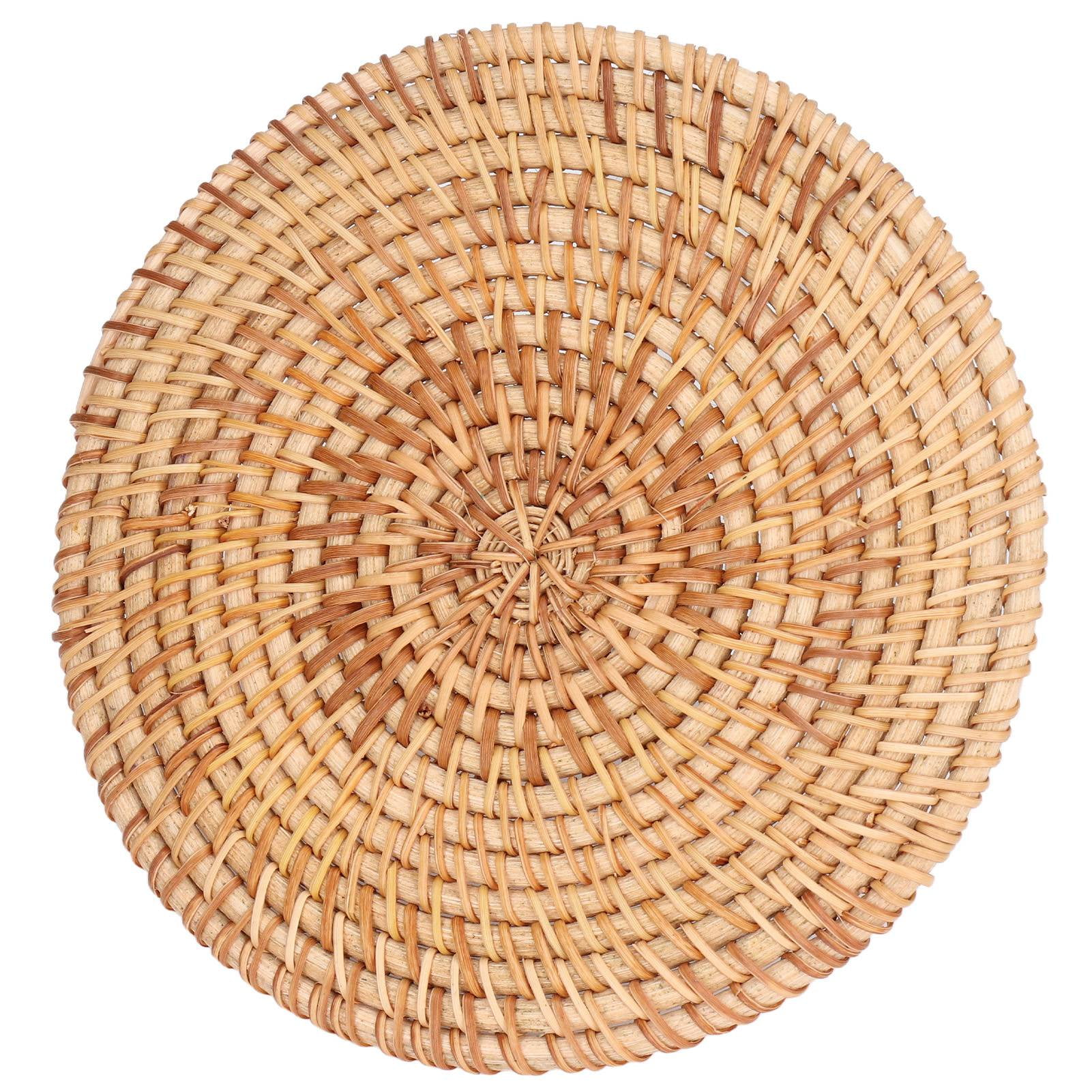 Woven Round Rattan Placemat Natural HandMade Rattan Braid Placemat