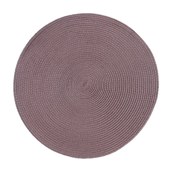 Woven Round Table Mat 14.96in– Heat & Oil Resistant, Waterproof Placemat for Dining Table, Coffee Table, Restaurant, Home – Stylish Heat Insulation & Easy Clean Protection(Red Brown)