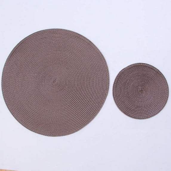 Woven Round Table Mat - Waterproof Oil-Proof Heat Insulation, Perfect for Dining Room Kitchen & Family Gatherings